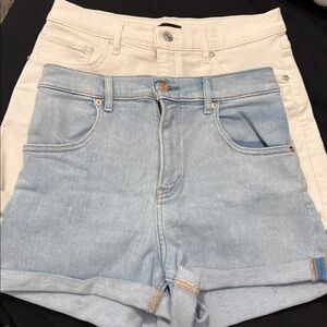 2 pack Express Light Blue and white high rise Denim Shorts
